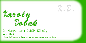 karoly dobak business card