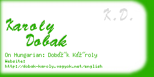 karoly dobak business card